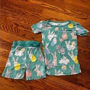 Little Sleepies Teal Bunny & Easter Egg Pajama Set
